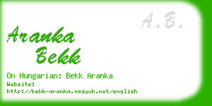 aranka bekk business card